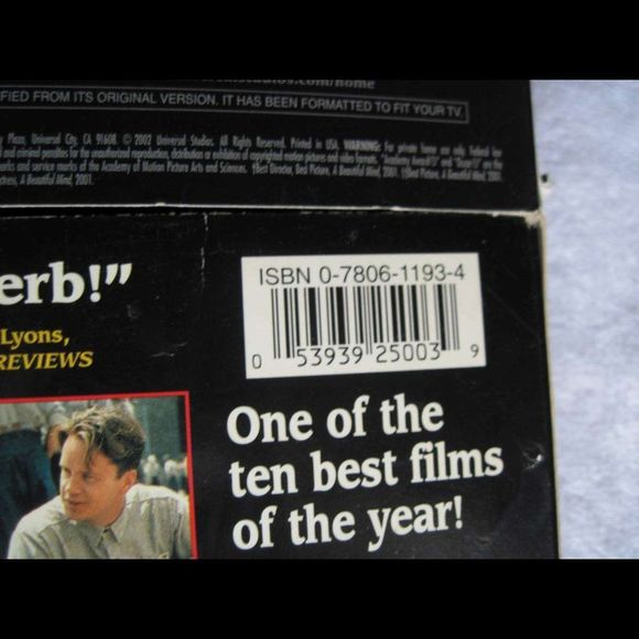 American Beauty Beautiful Mind Shawshank Redemption Cider House Rules VHS Tapes - Picture 5 of 13